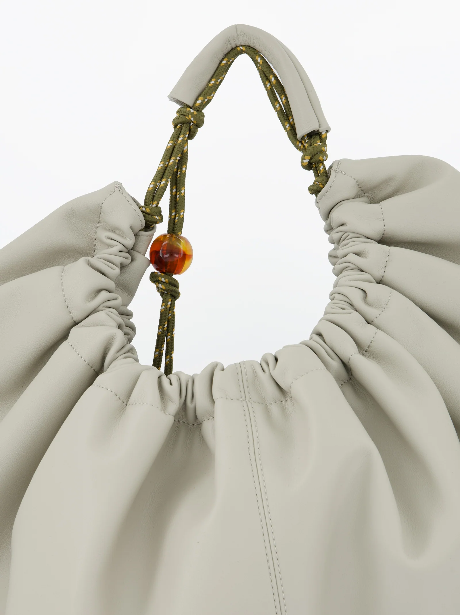 Bolso gris fruncido efecto piel - Bolor - Image 5
