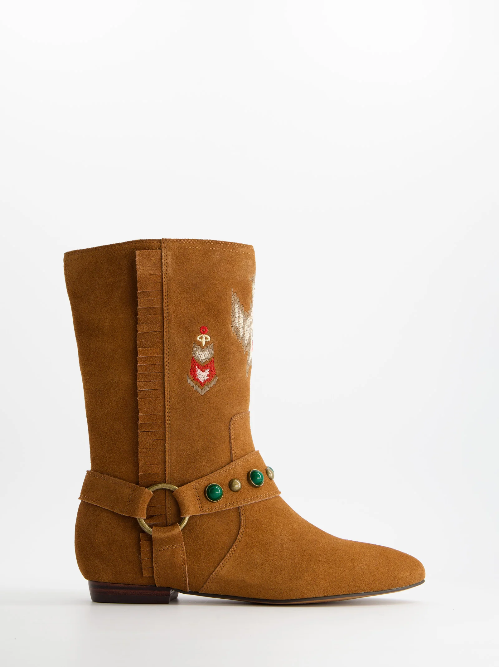 Botines planos de serraje estilo boho - ULK Doha