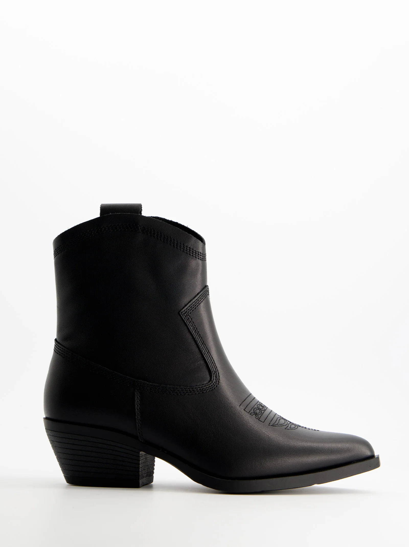 Botines cowboy de piel con tacón - Aroa