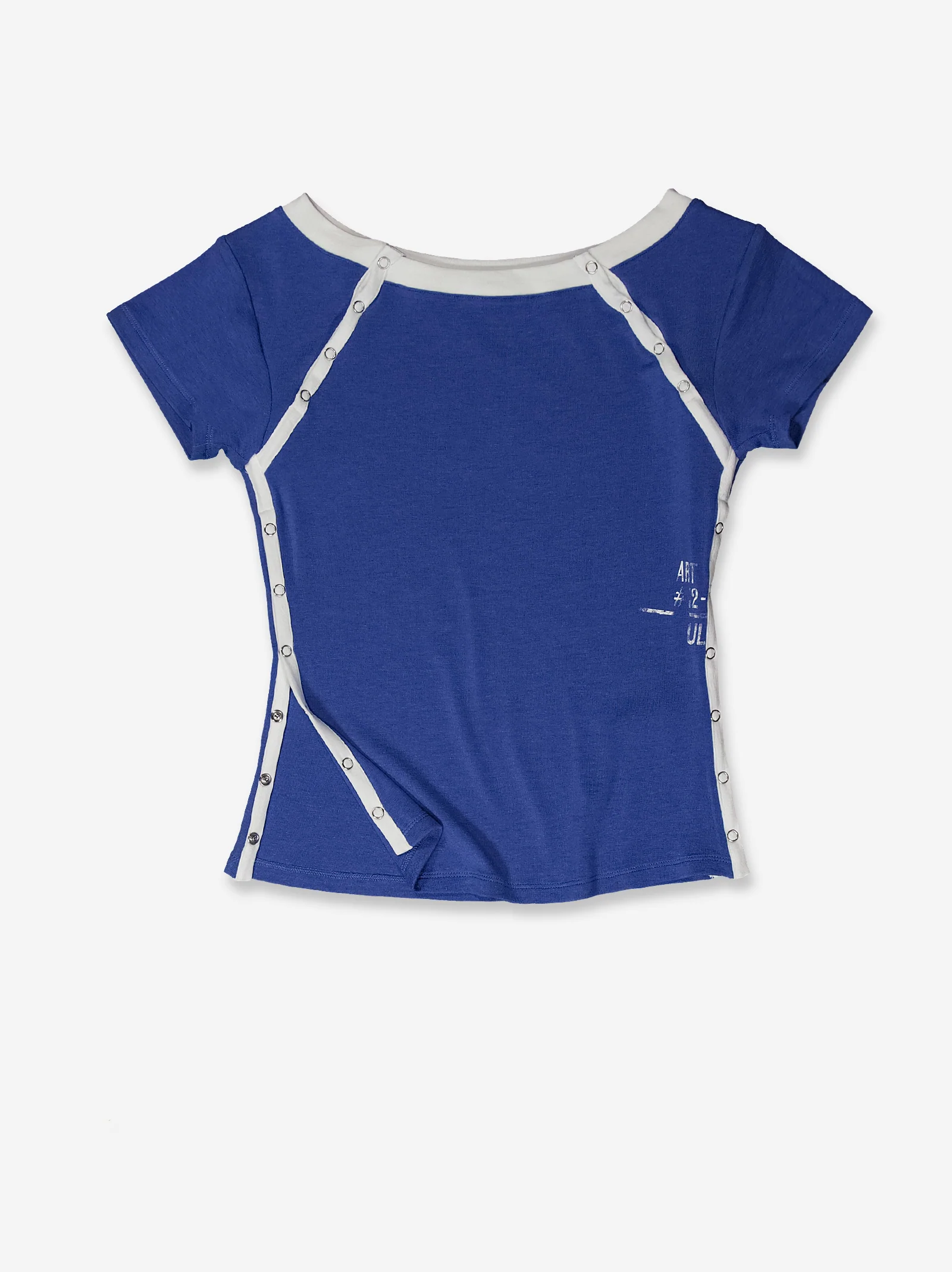 Camiseta azul con aberturas en contraste - Vita - Image 2