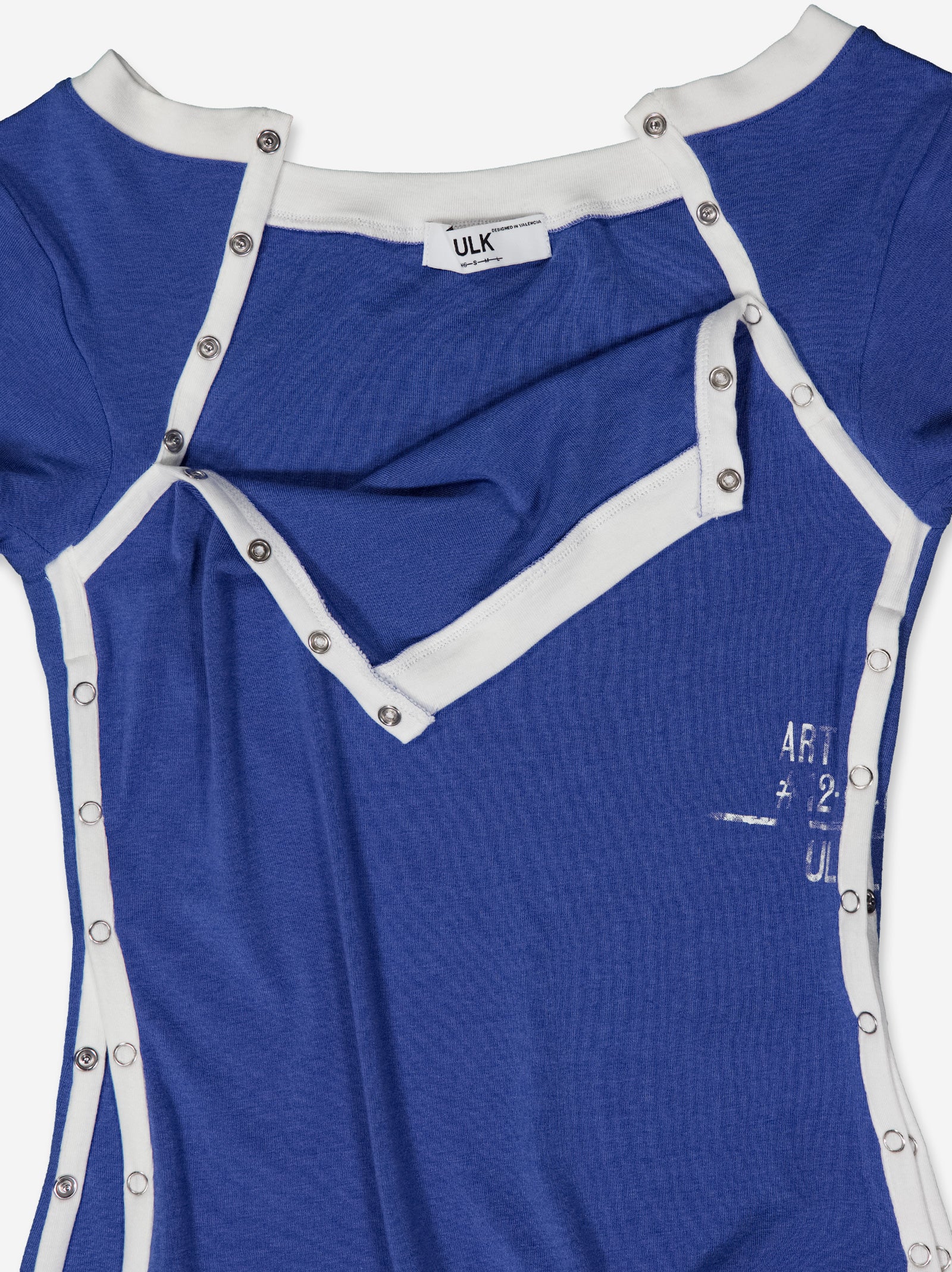 Camiseta azul con aberturas en contraste - Vita - Image 4