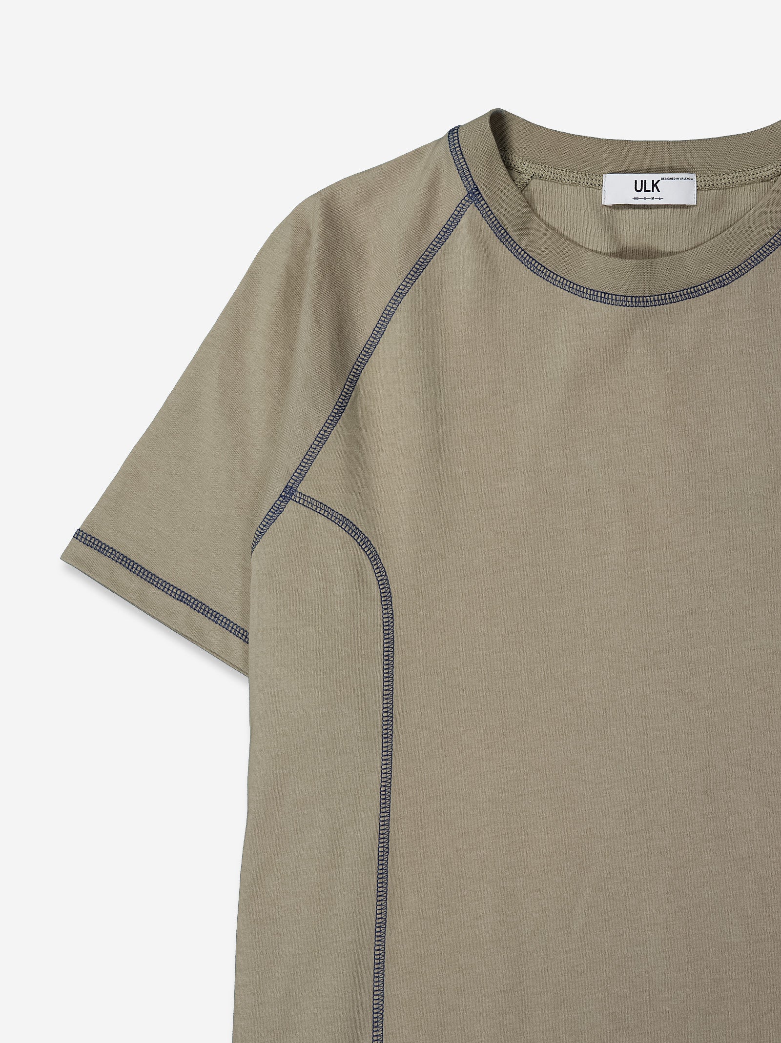 Camiseta beige con costuras en contraste - Pope - Image 2
