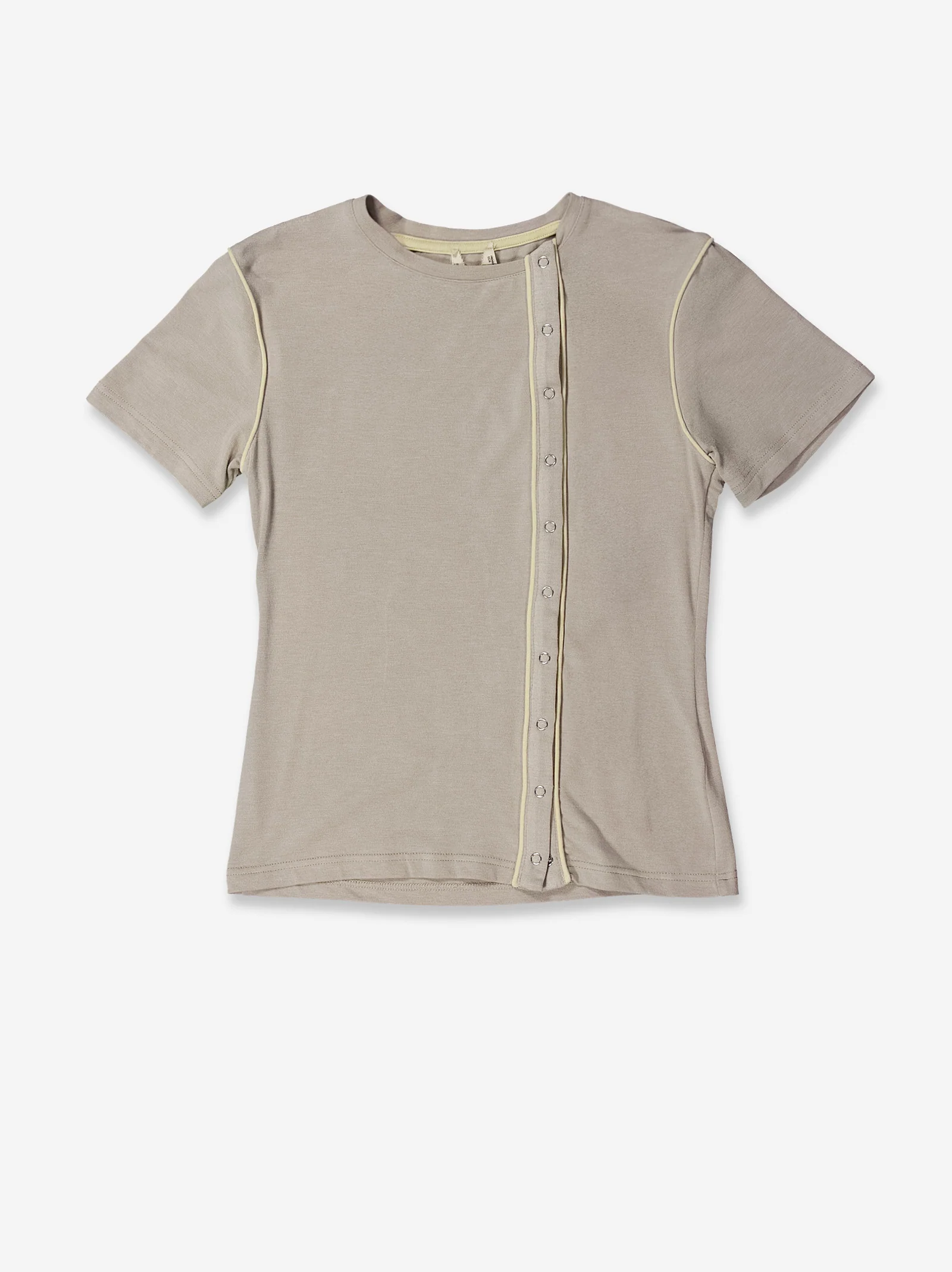 Camiseta beige con detalle de vivos en contraste - Mani - Image 3