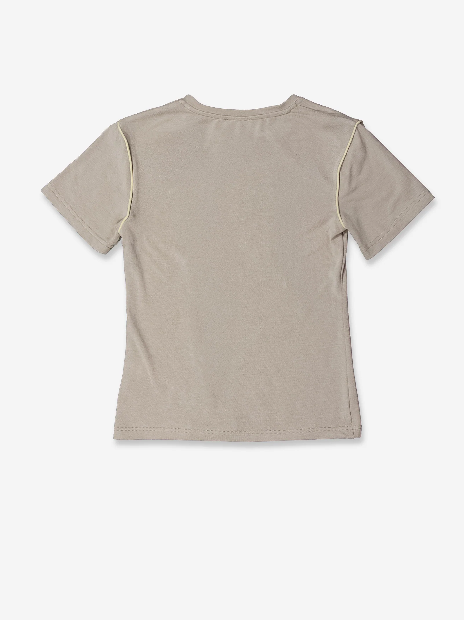 Camiseta beige con detalle de vivos en contraste - Mani - Image 6