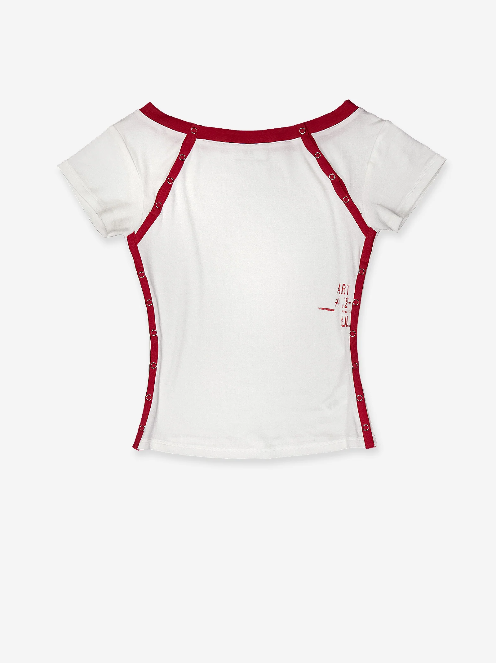 Camiseta blanca con aberturas en contraste - Vita - Image 2