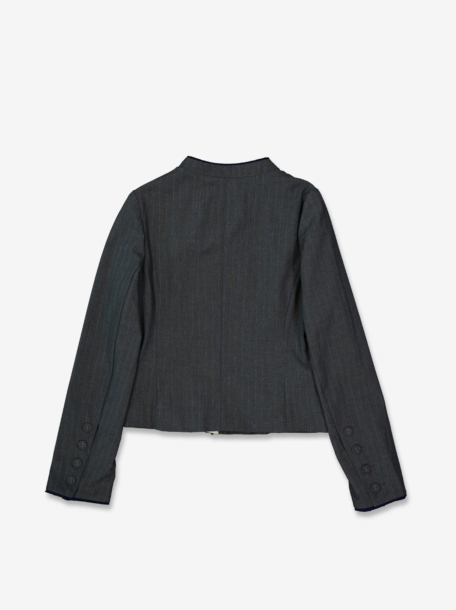 Chaqueta de raya diplomática con cierre asimétrico - Rita - Image 4
