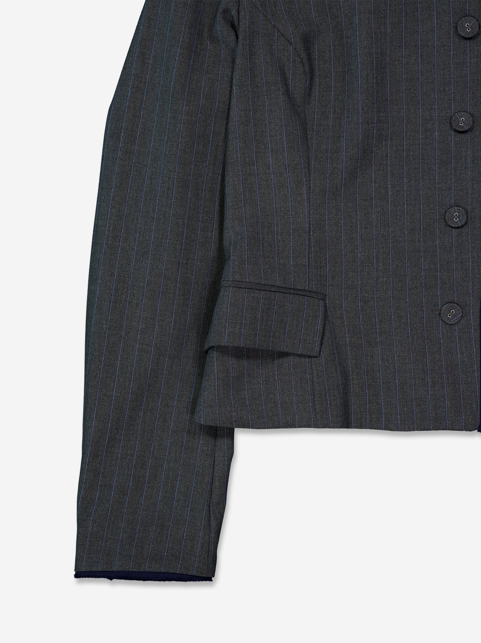 Chaqueta de raya diplomática con cierre asimétrico - Rita - Image 5