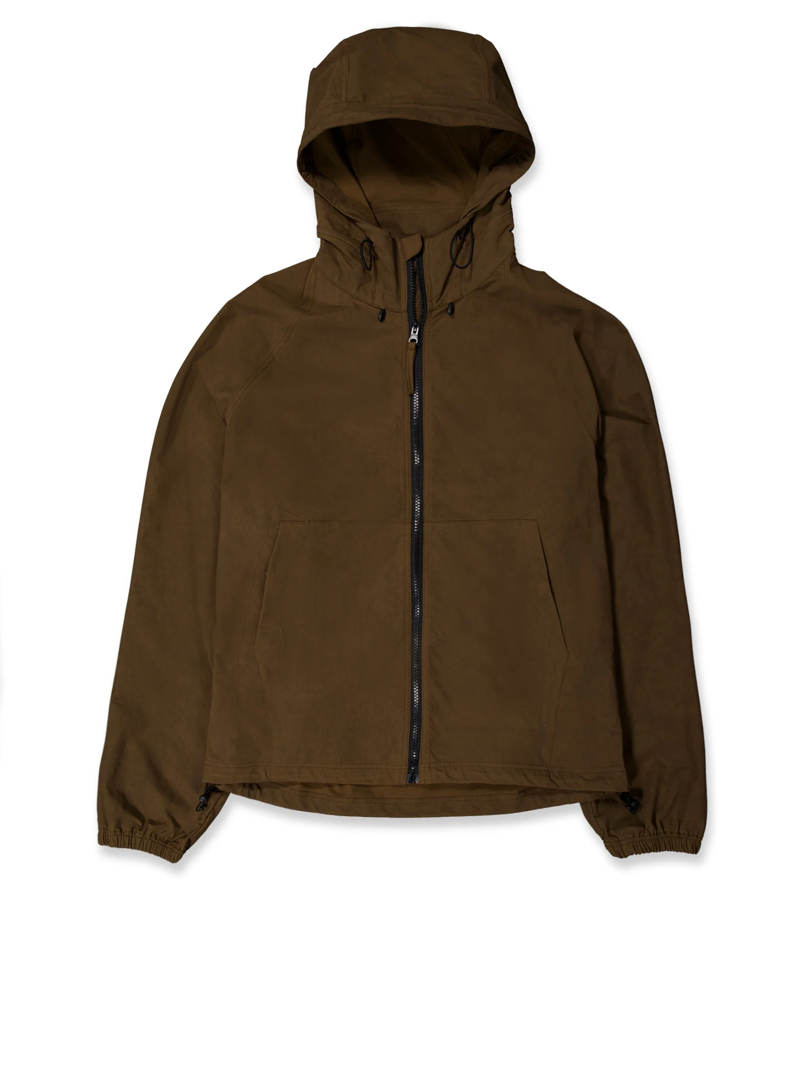 Chaqueta ligera textura con capucha marrón - Wave