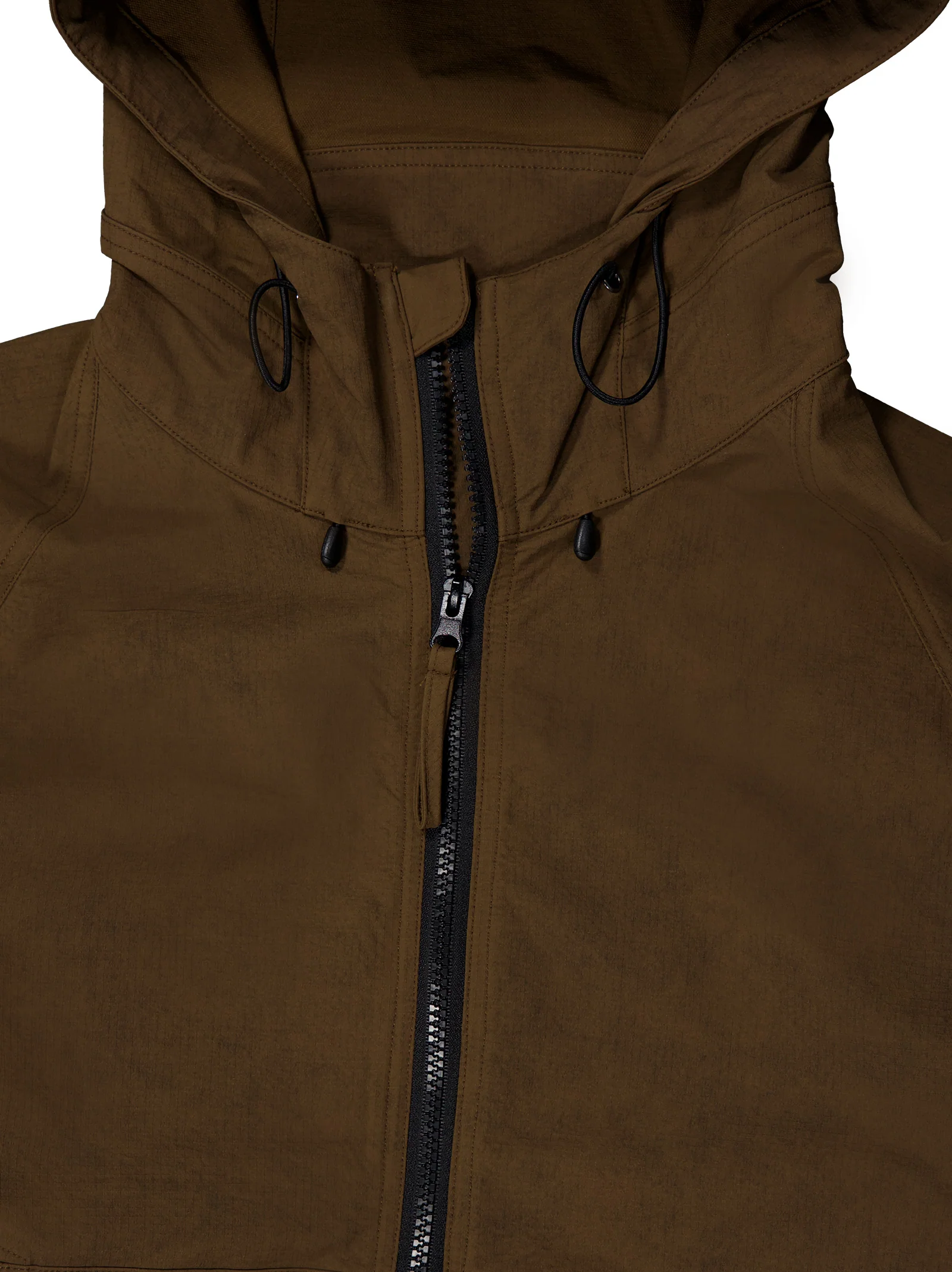 Chaqueta ligera textura con capucha marrón - Wave - Image 3