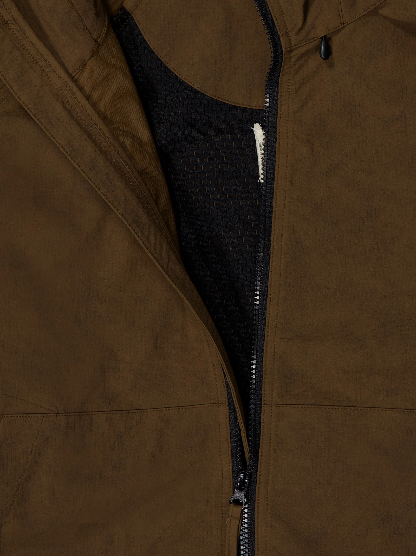 Chaqueta ligera textura con capucha marrón - Wave - Image 5
