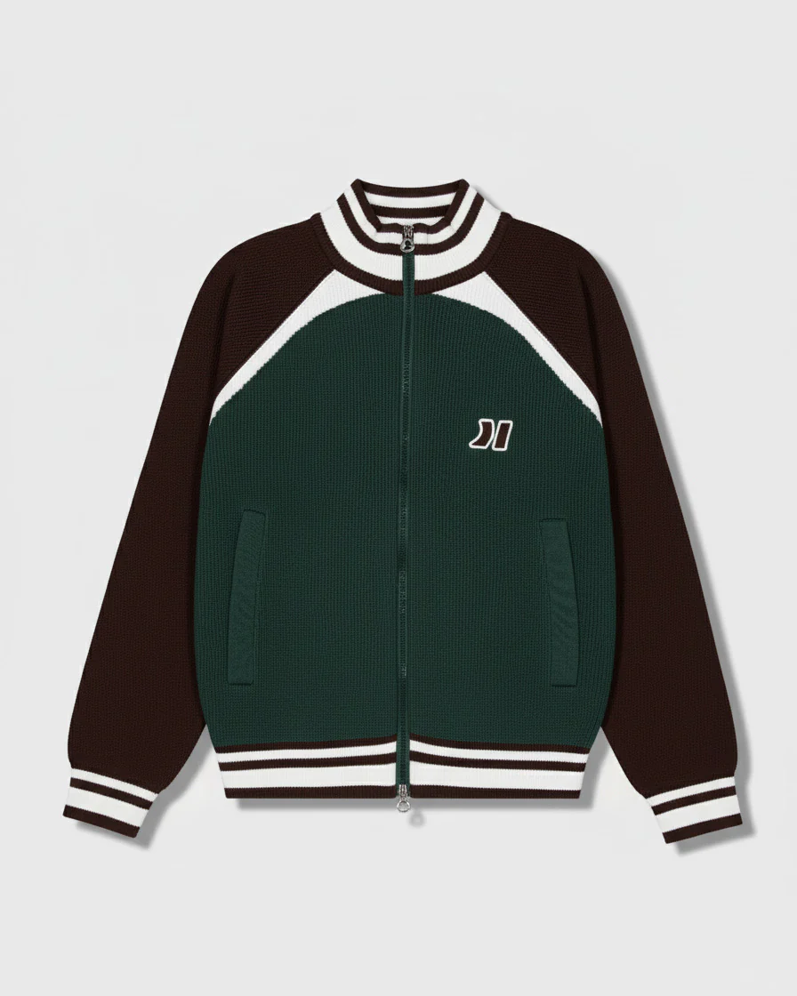 Coolway Basil Green Knit Zipper - Chaqueta deportiva de manga larga