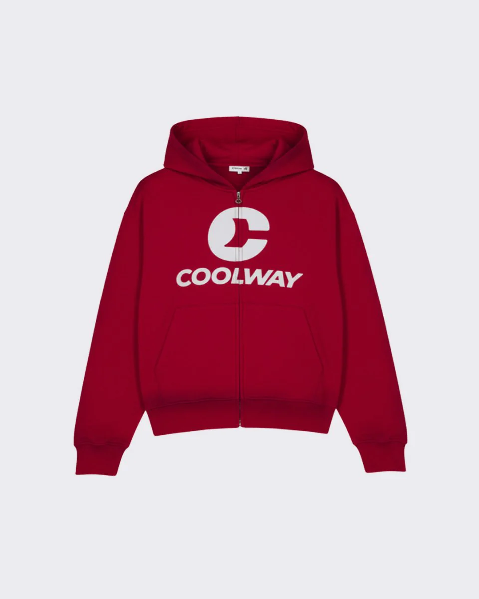 Coolway Break Wine Zipper Hoodie - Sudadera con cremallera y capucha