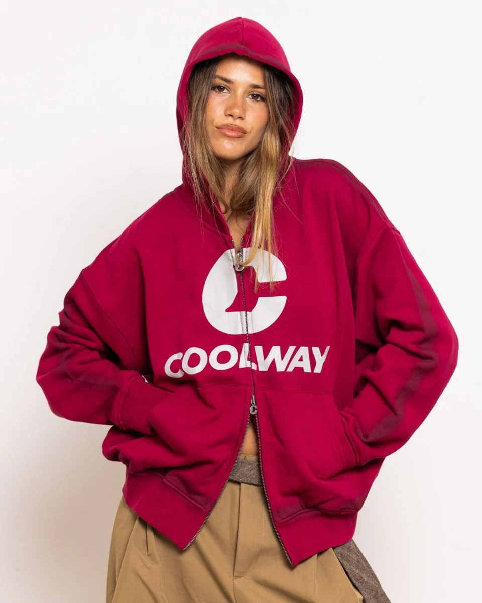 Coolway Break Wine Zipper Hoodie - Sudadera con cremallera y capucha - Image 2