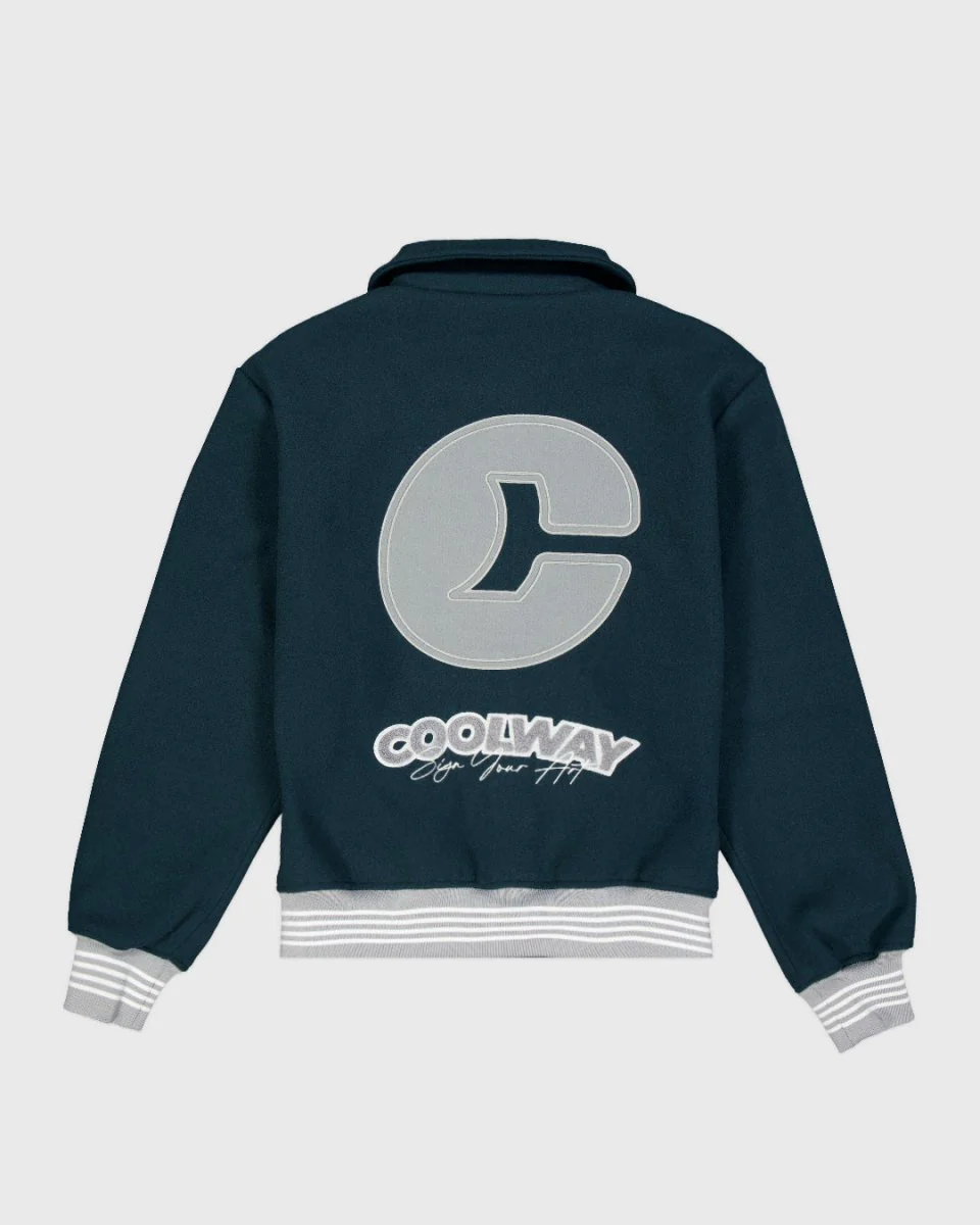 Coolway Dark Green Varsity - Chaqueta deportiva retro - Image 2
