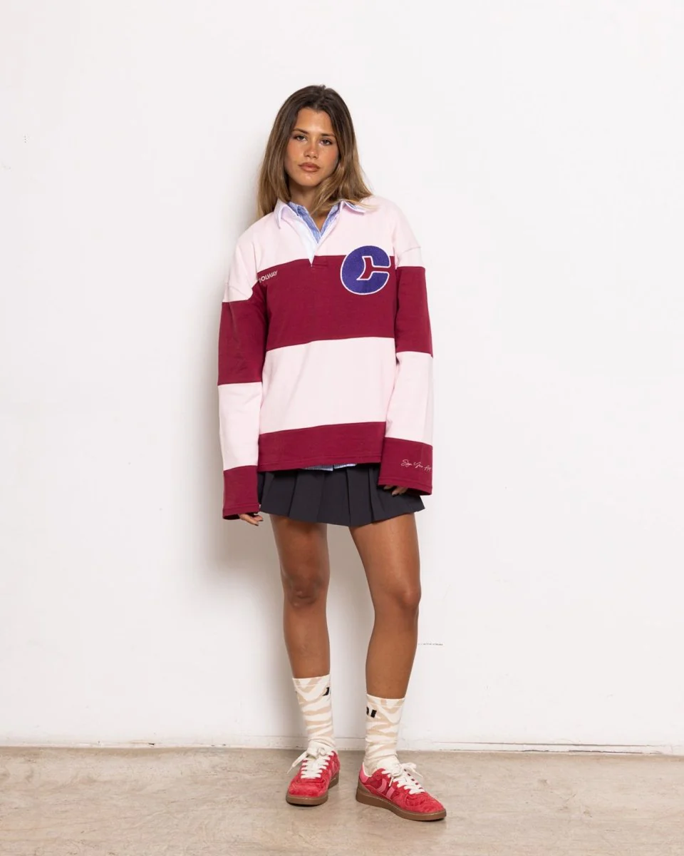 Coolway Field Strawberry Polo - Camiseta a rayas manga larga - Image 2