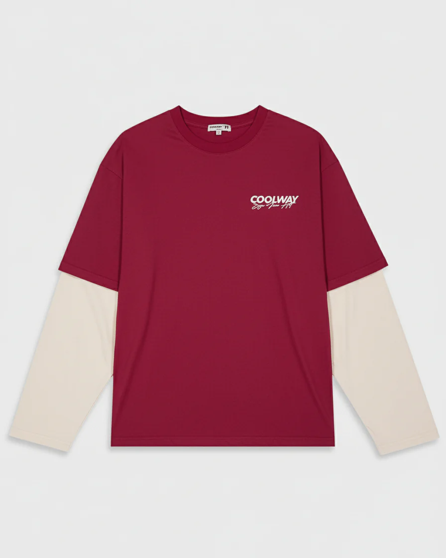 Coolway Red Double Sleeve - Camiseta doble manga