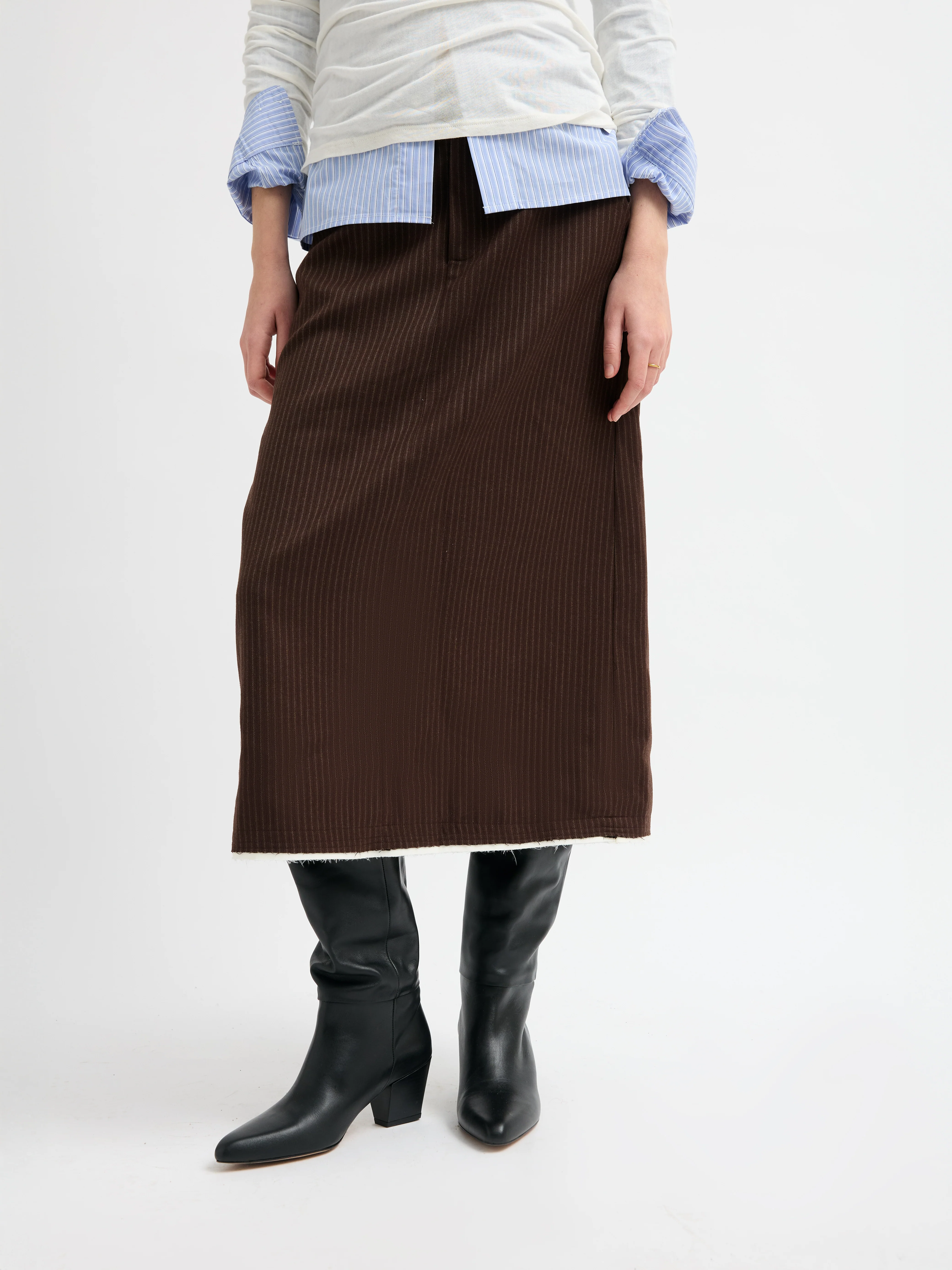 Falda midi raya diplomática - Eira - Image 4