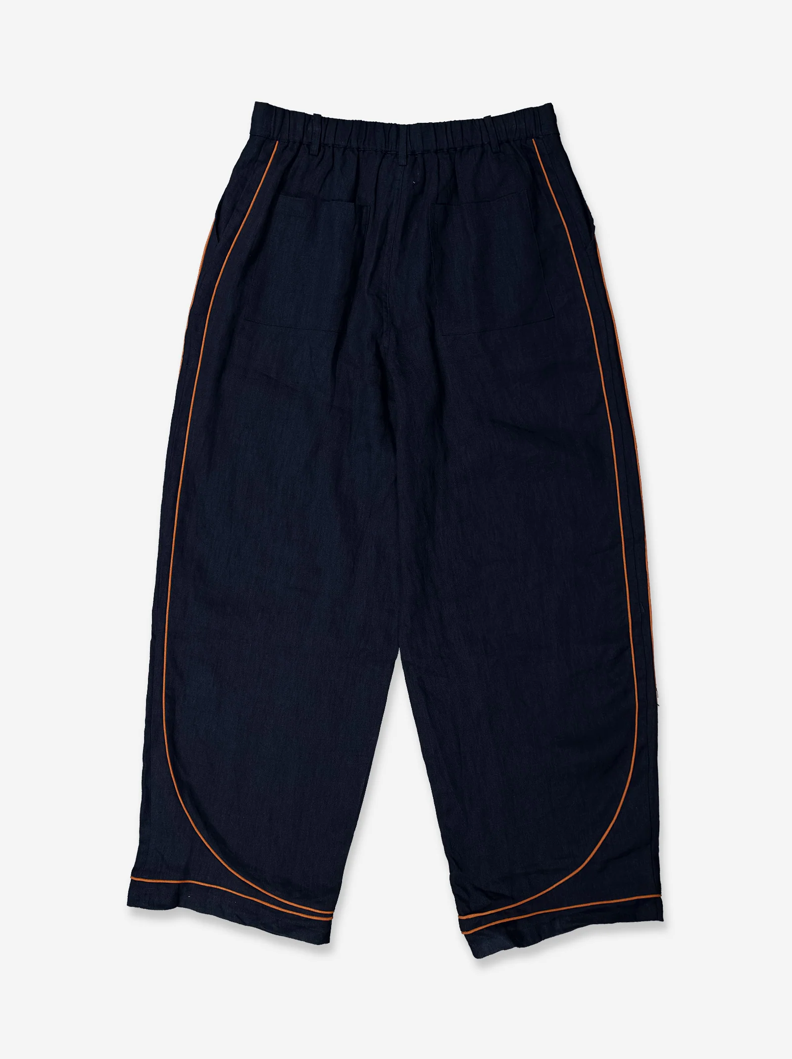 Pantalón fluido azul detalle contraste bajo - Oven - Image 3