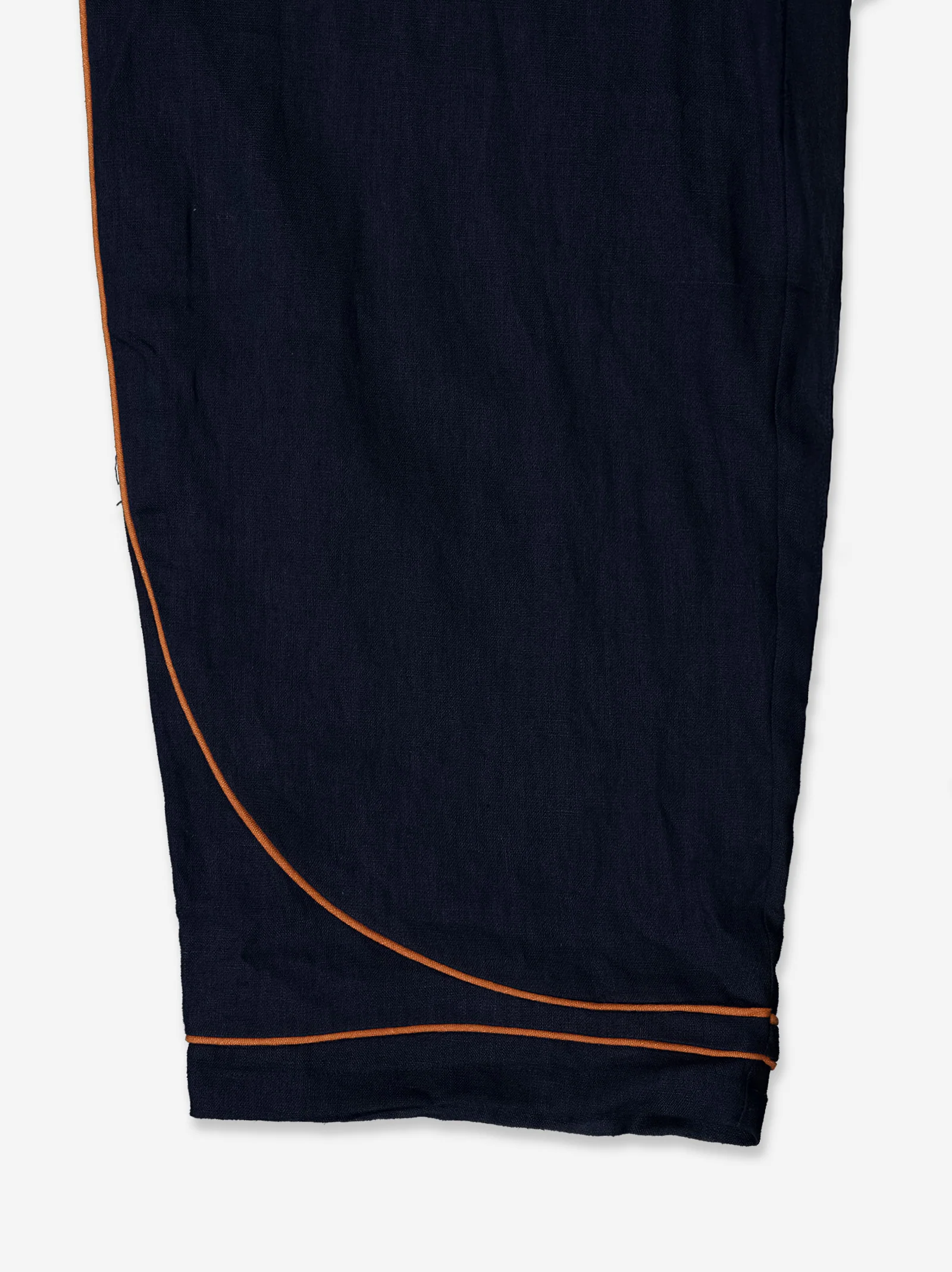 Pantalón fluido azul detalle contraste bajo - Oven - Image 4