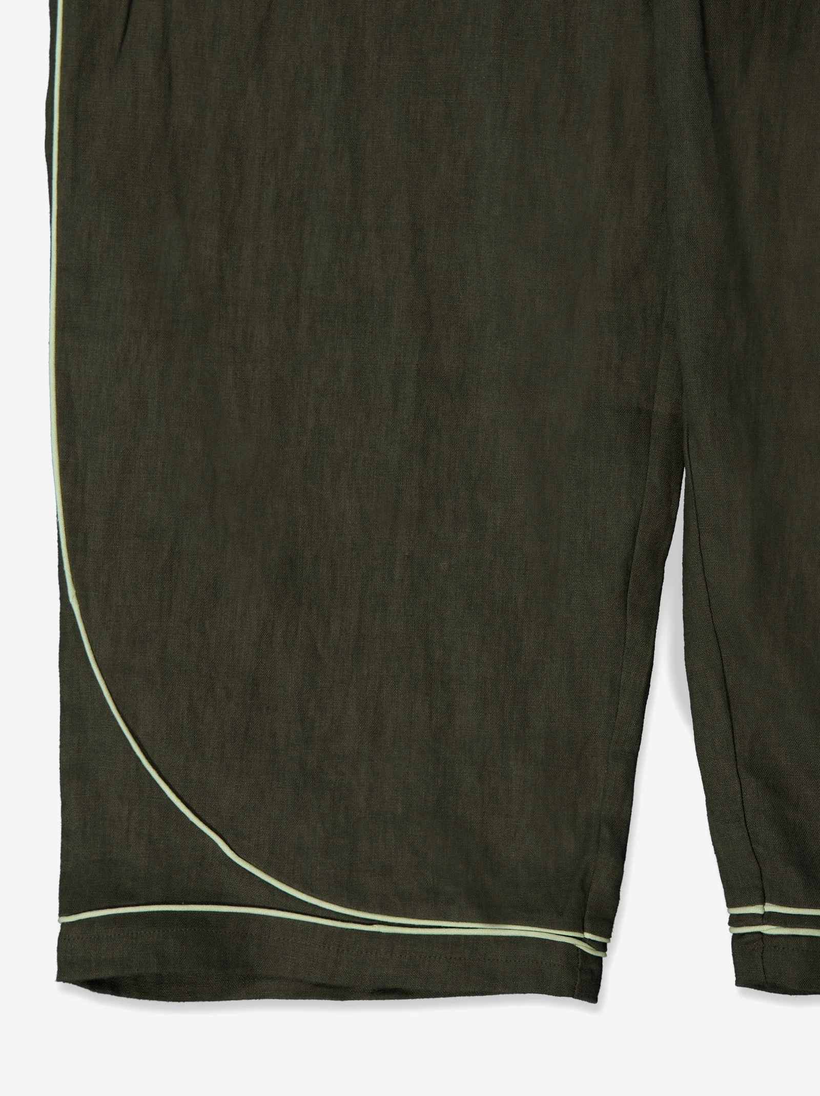 Pantalón fluido verde detalle contraste bajo - Oven - Image 4