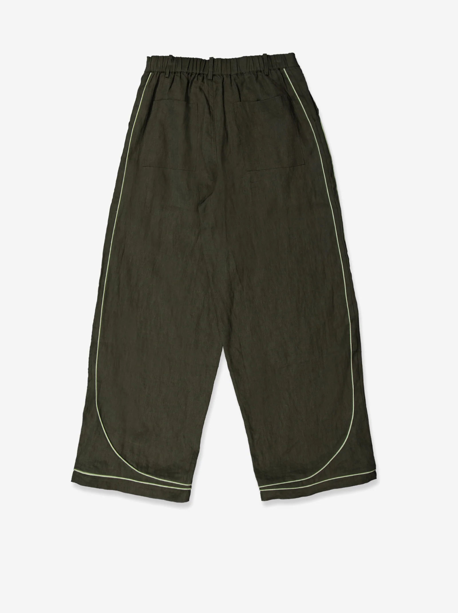 Pantalón fluido verde detalle contraste bajo - Oven - Image 5