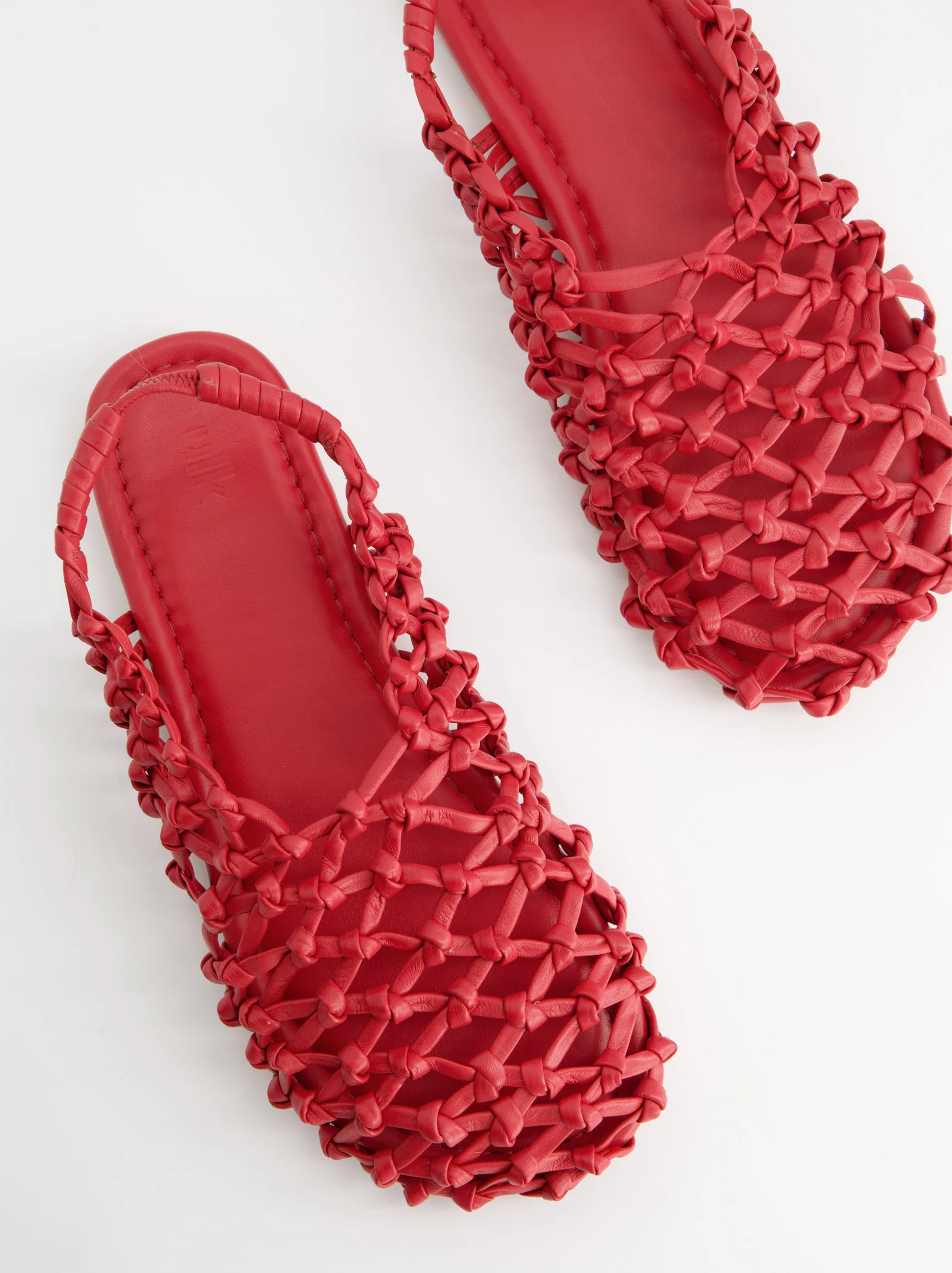Sandalias de piel trenzada rojas - Thunder - Image 3