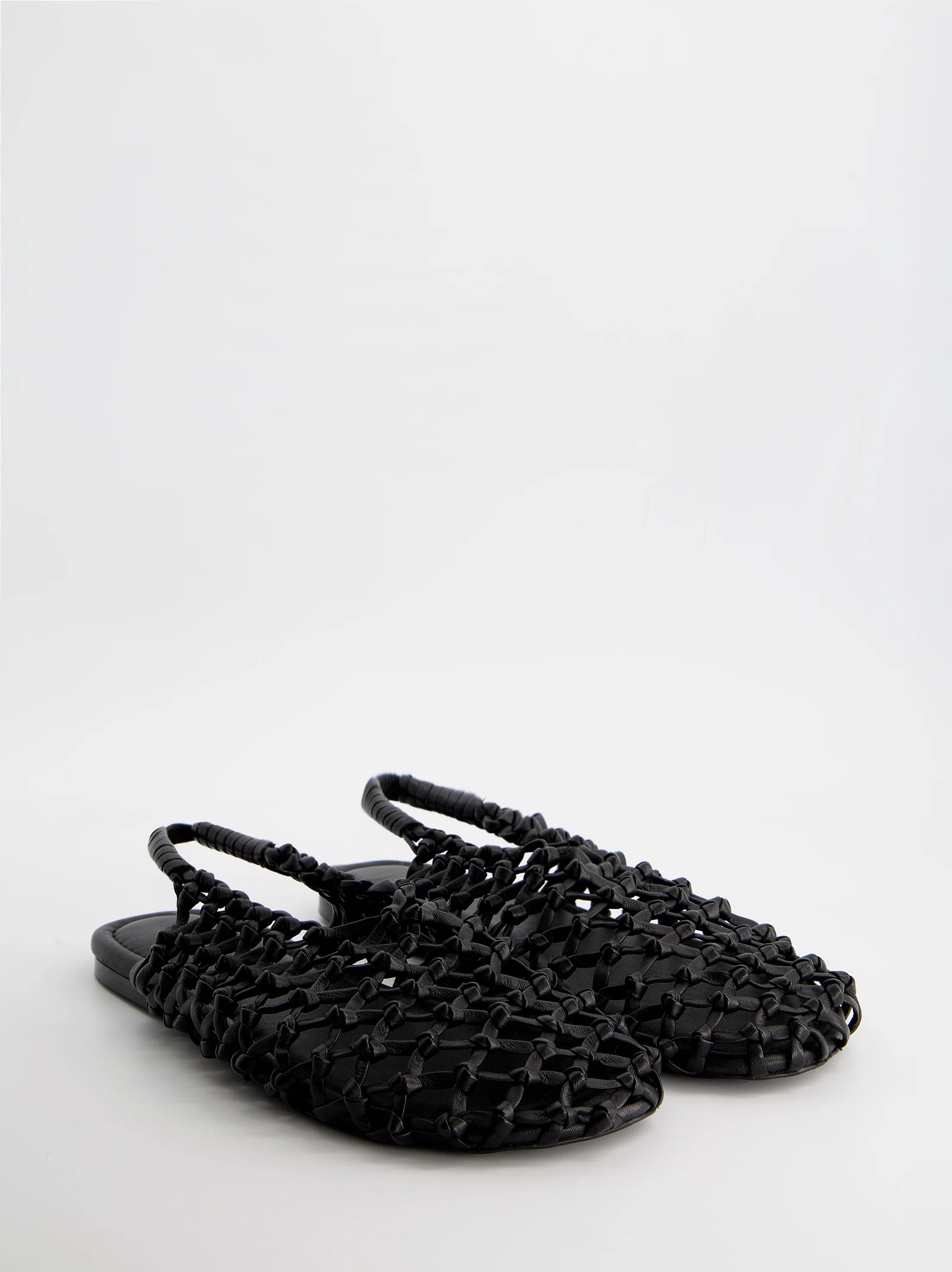 Sandalias negras de piel trenzada - Thunder - Image 3