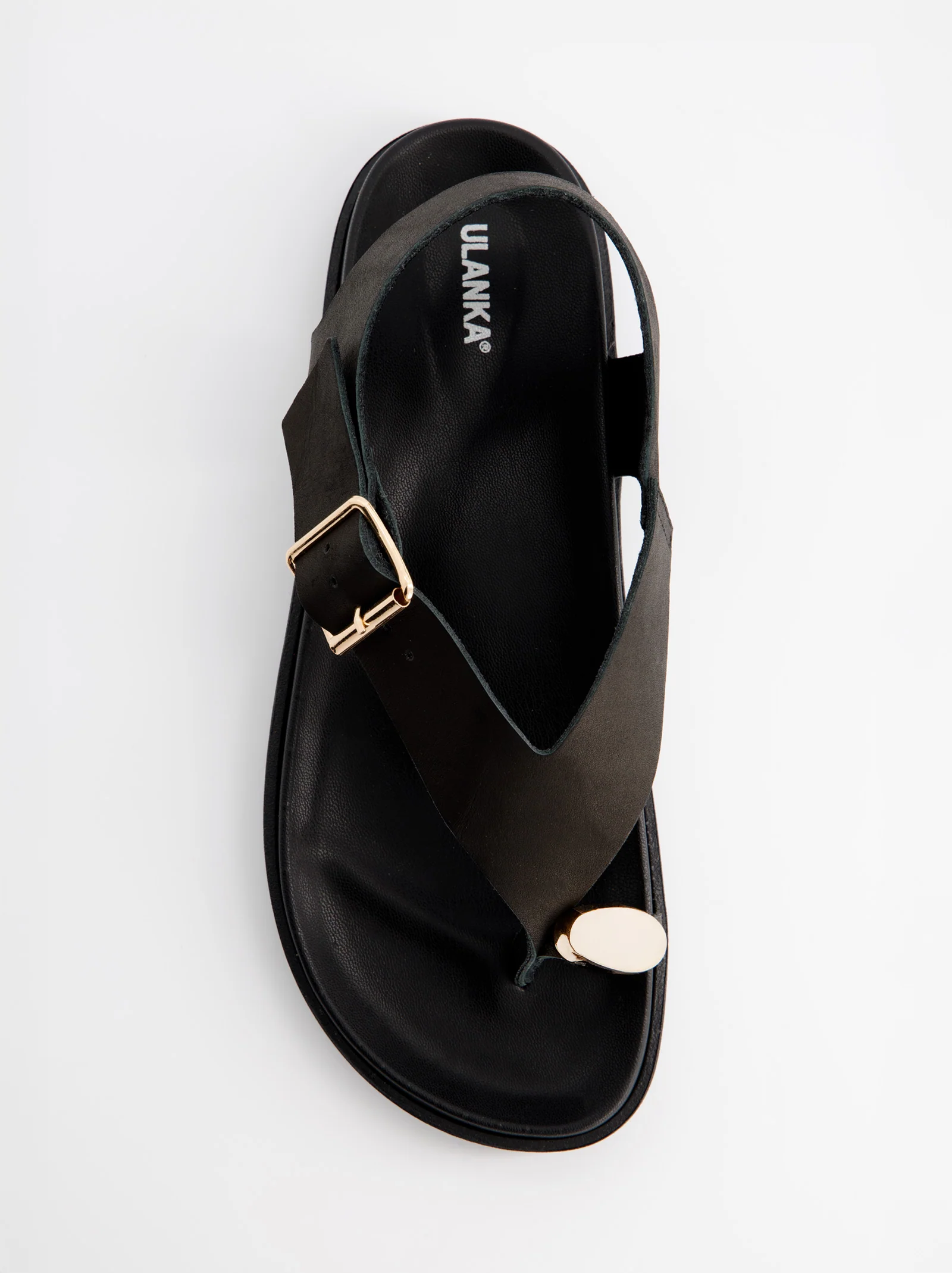 Sandalias negras de piel - Lago - Image 2