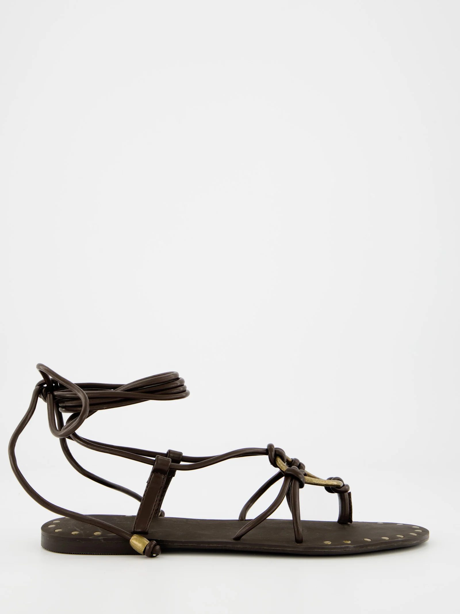 Sandalias planas de piel con tiras - Lily