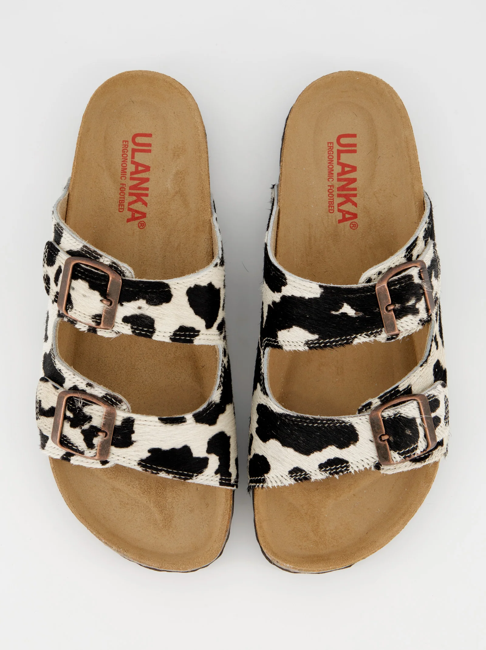 Sandalias planas piel con pelo estampado animal - Mindi - Image 2