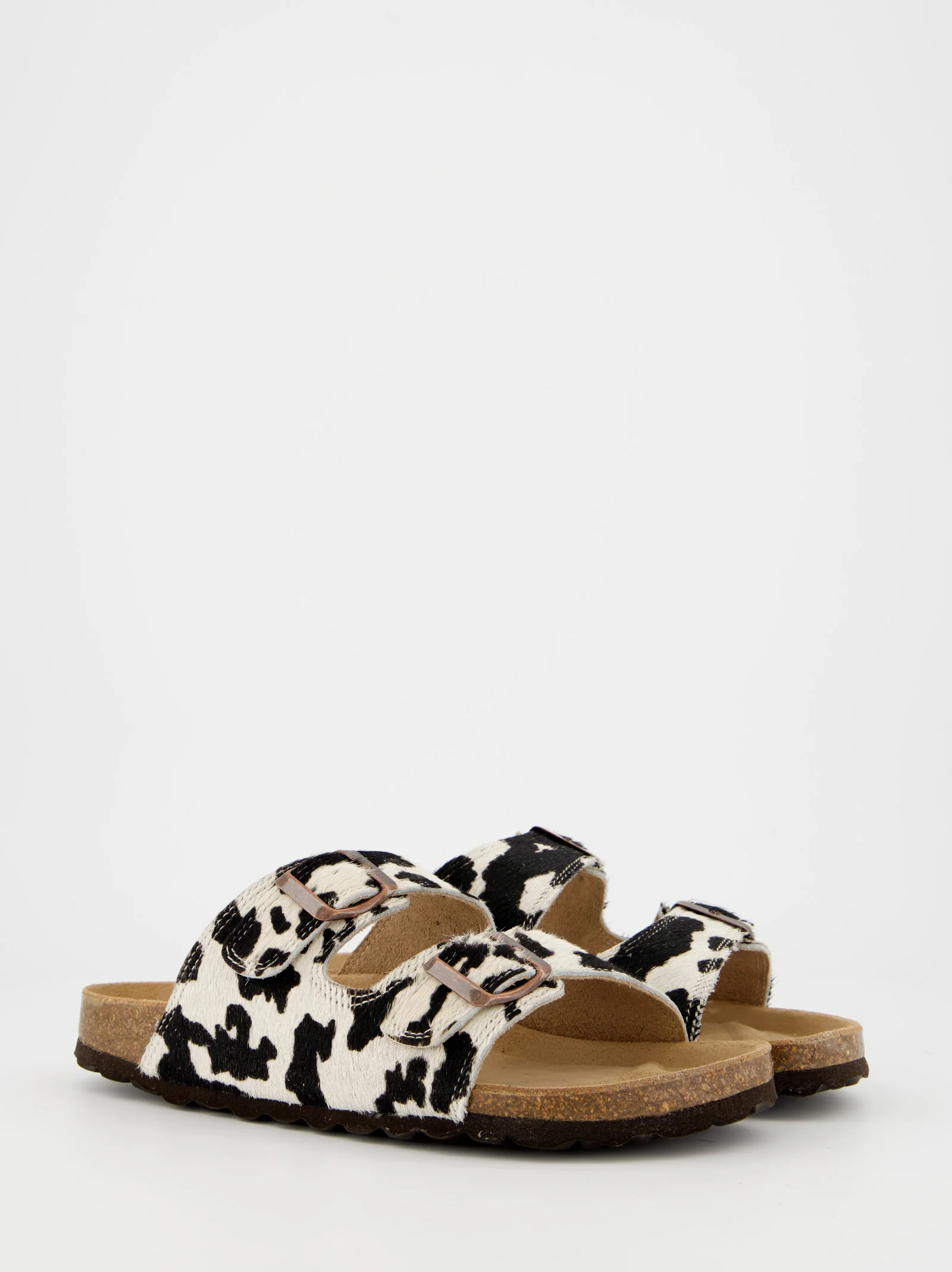 Sandalias planas piel con pelo estampado animal - Mindi - Image 3