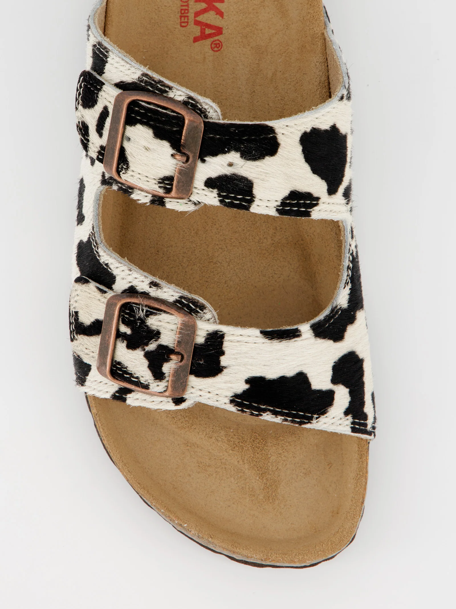 Sandalias planas piel con pelo estampado animal - Mindi - Image 4