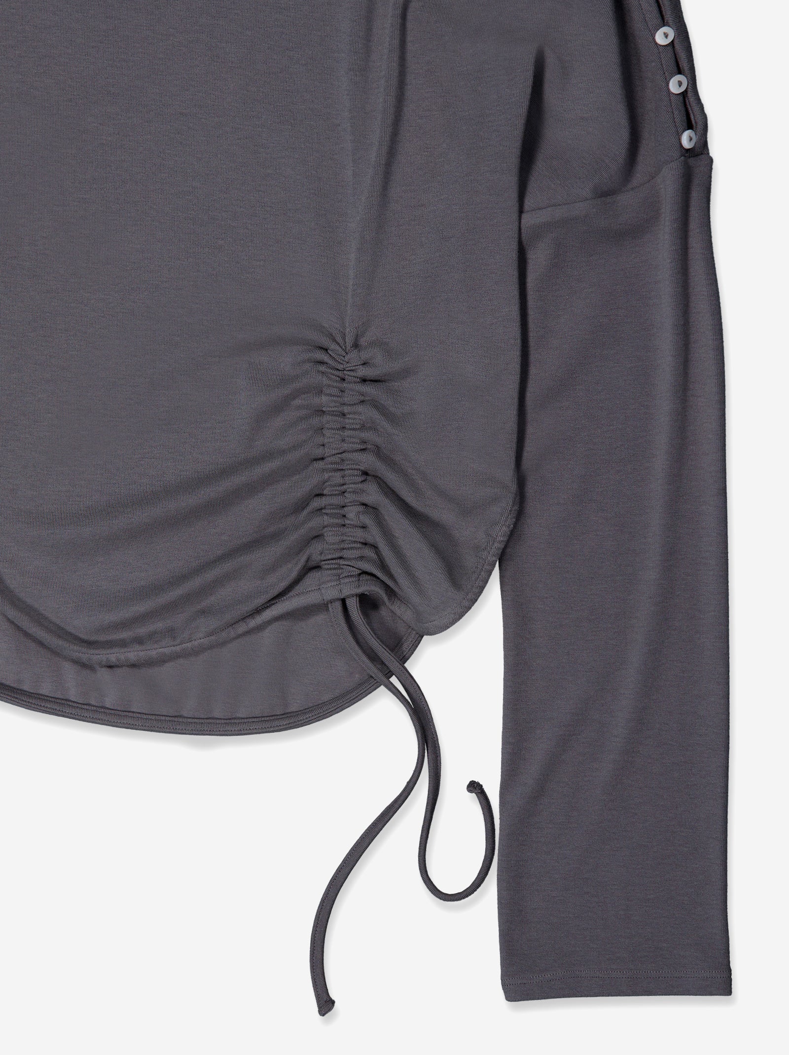 Top gris de manga larga con frunce lateral - Xiquet - Image 6