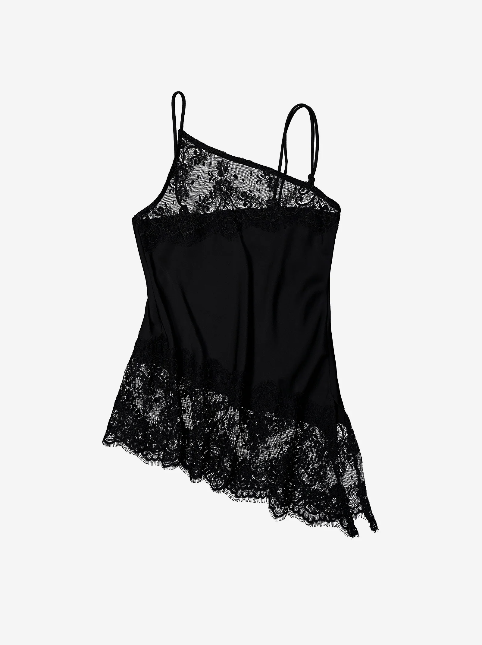 Top negro con encaje y tirantes asimétricos - Calia - Image 4