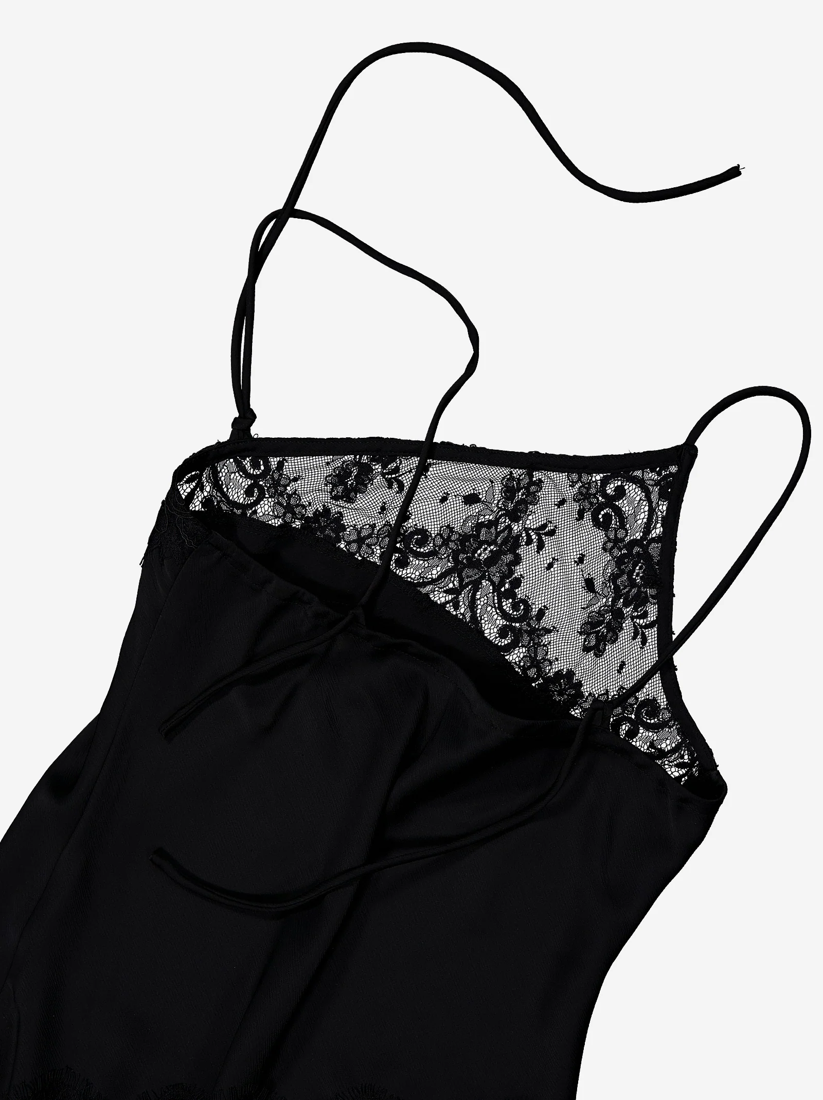 Top negro con encaje y tirantes asimétricos - Calia - Image 5