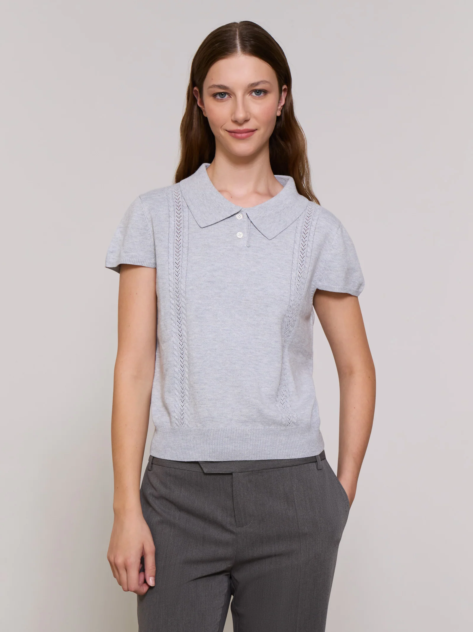 Top punto con cuello polo - ULK Claudine