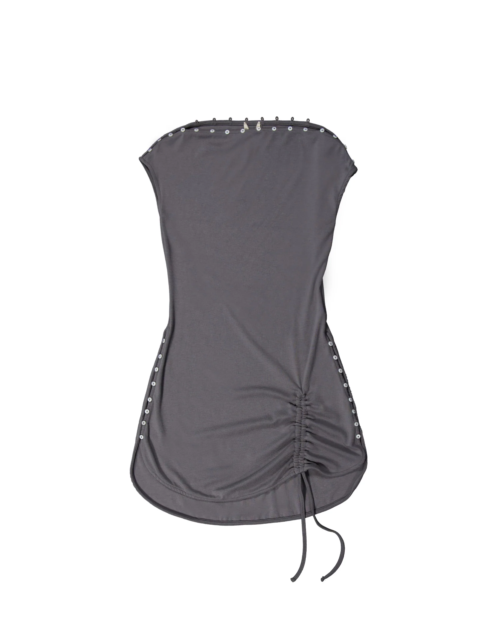 Vestido ajustado con fruncido lateral gris - Xiqueta - Image 2