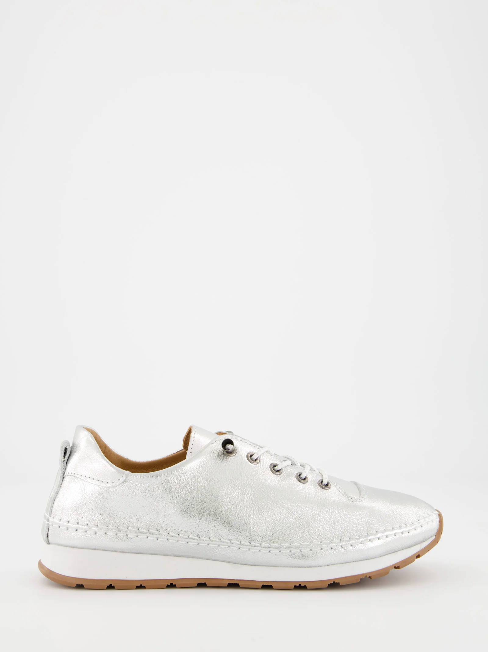 Zapatillas de piel plateadas - Berly