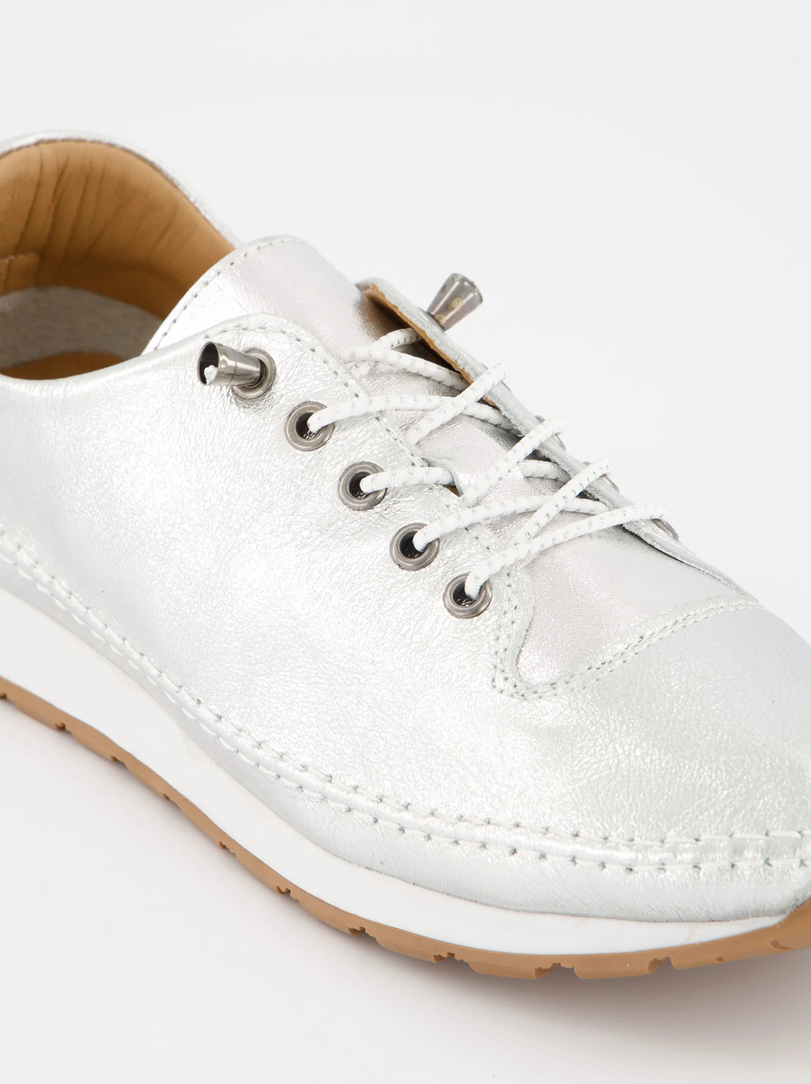 Zapatillas de piel plateadas - Berly - Image 4